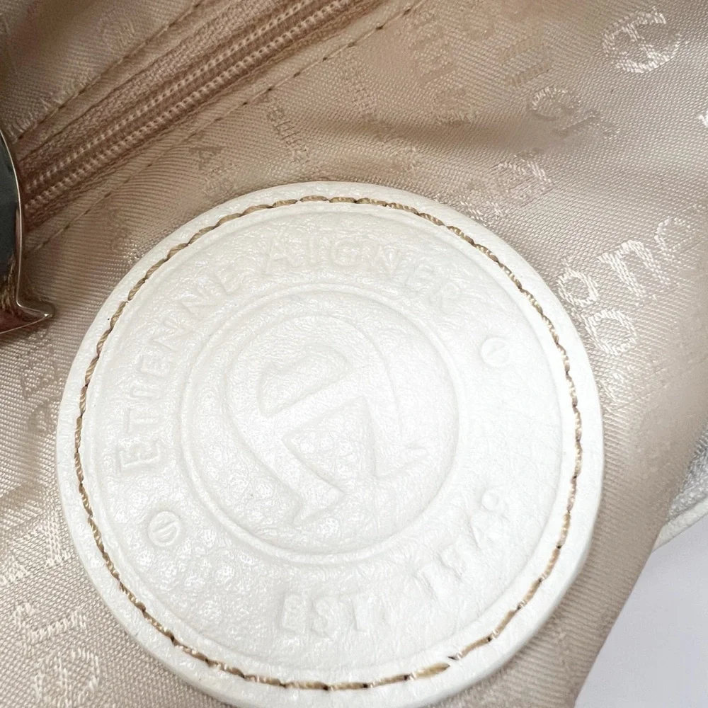 NEW Vintage ETIENNE AIGNER Large Jaquard Leather Monogram Shoulder Bag Handbag